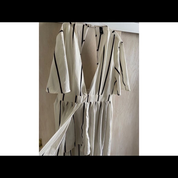 White and Black Striped Dress - Picture 2 of 3